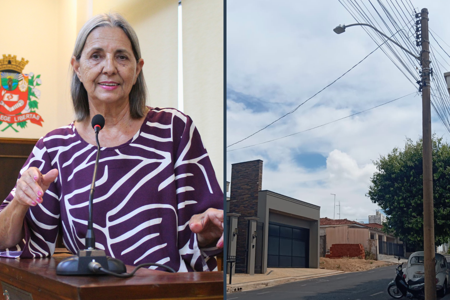 Vereadora Sônia Canato questiona Executivo Municipal sobre a previsão de troca de lâmpadas na rua Octaviano Marcondes