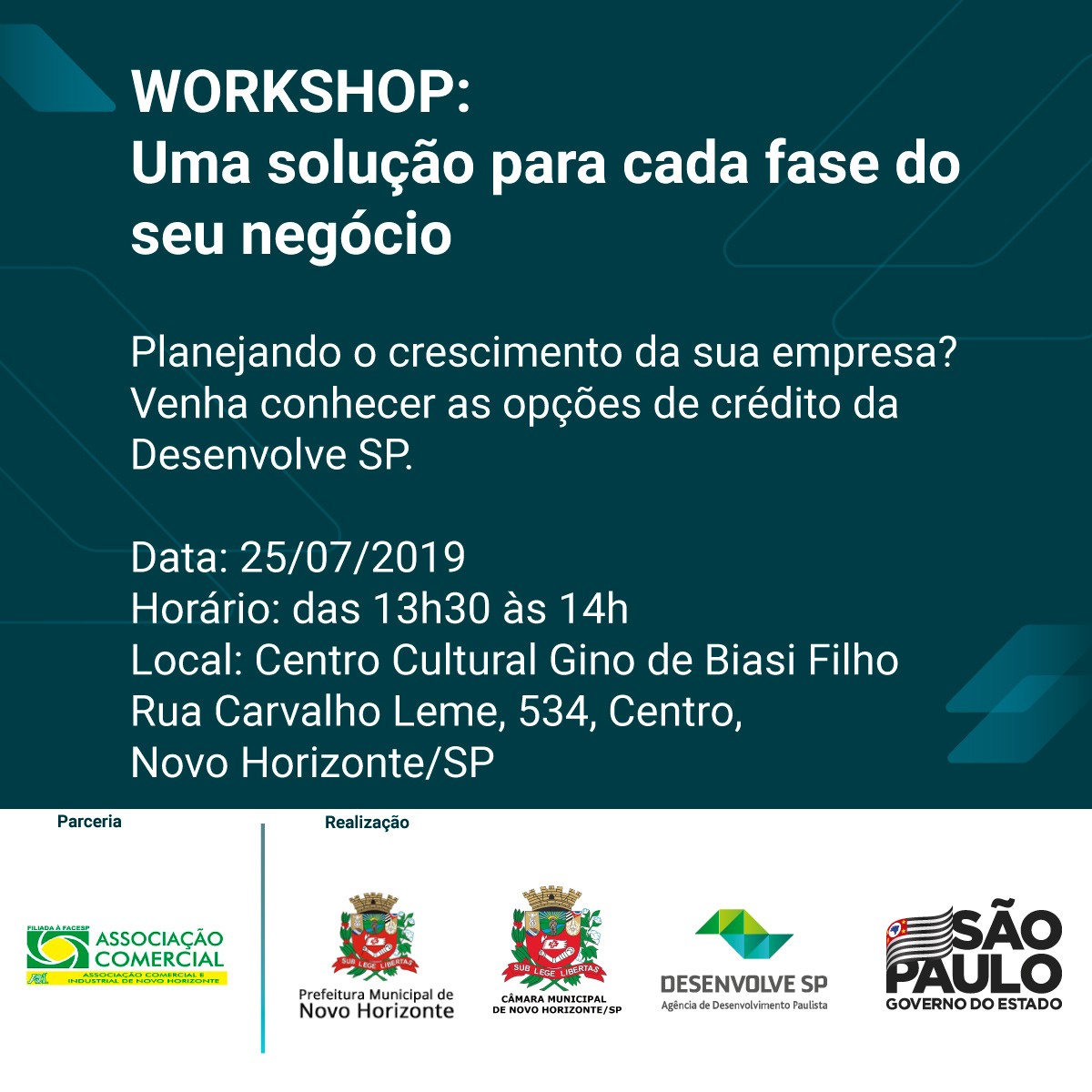 Novo Horizonte recebe Workshop da Desenvolve SP sobre financiamento para pequenas e médias empresas