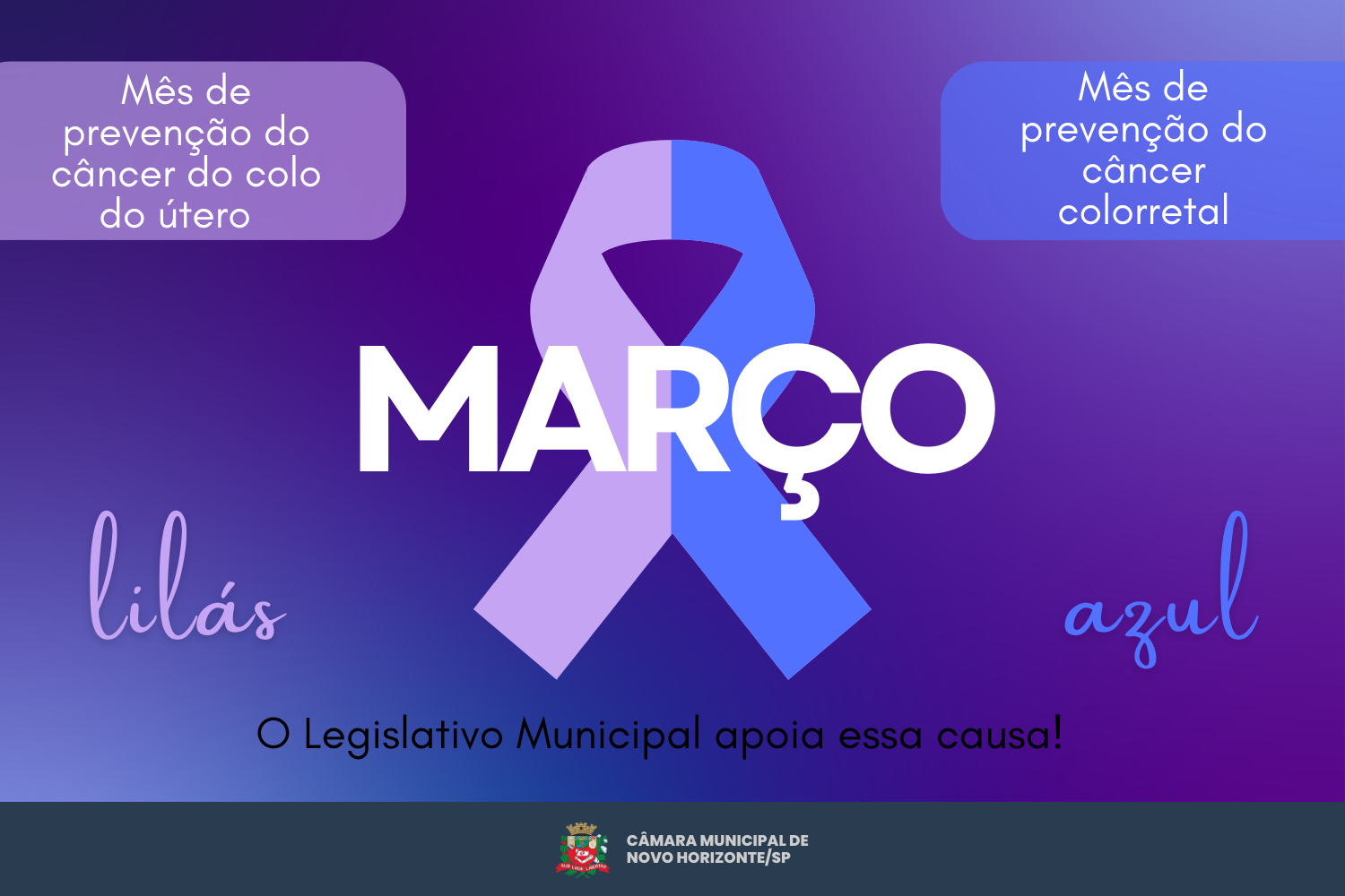 Março Lilás e Azul: mês de conscientização sobre os cânceres de colo do útero e colorretal