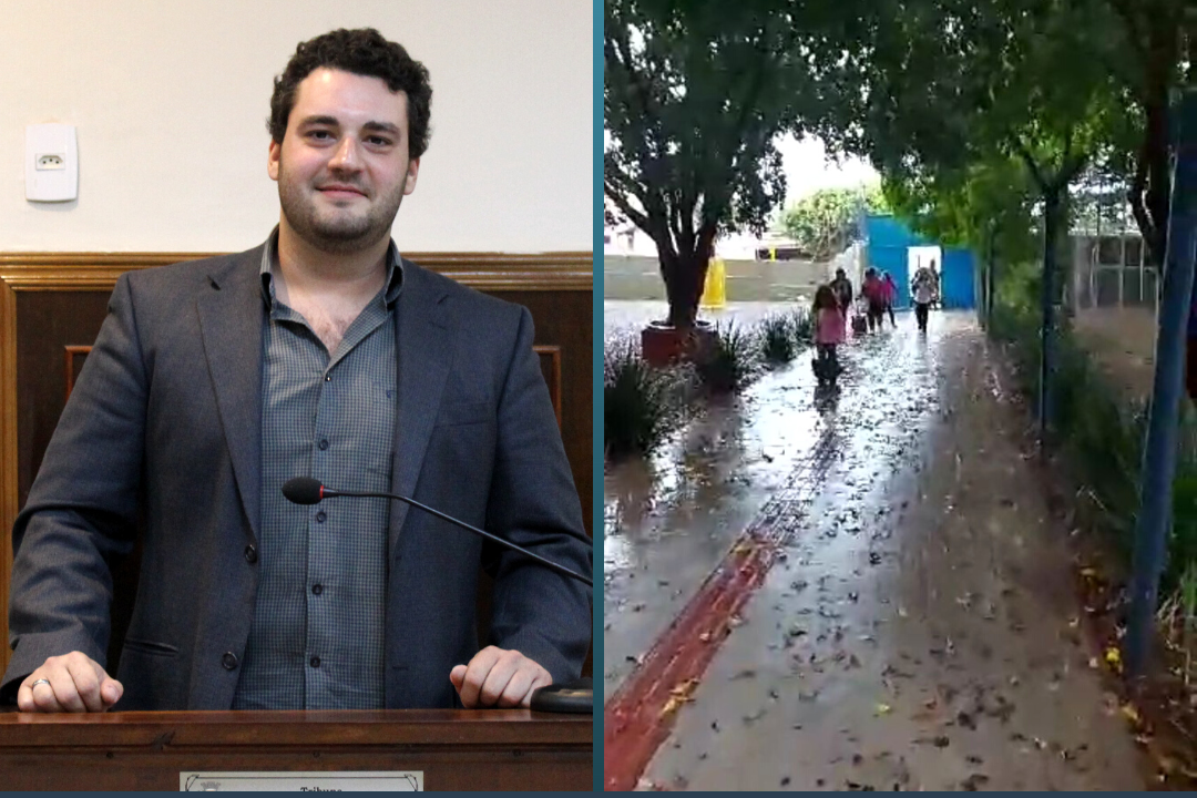Vereador Tiago Rocca solicita ao Prefeito Fabiano Belentani instalação de toldo em toda extensão da passagem de alunos na CMEI "Salete Aparecida Laude – Projeto"