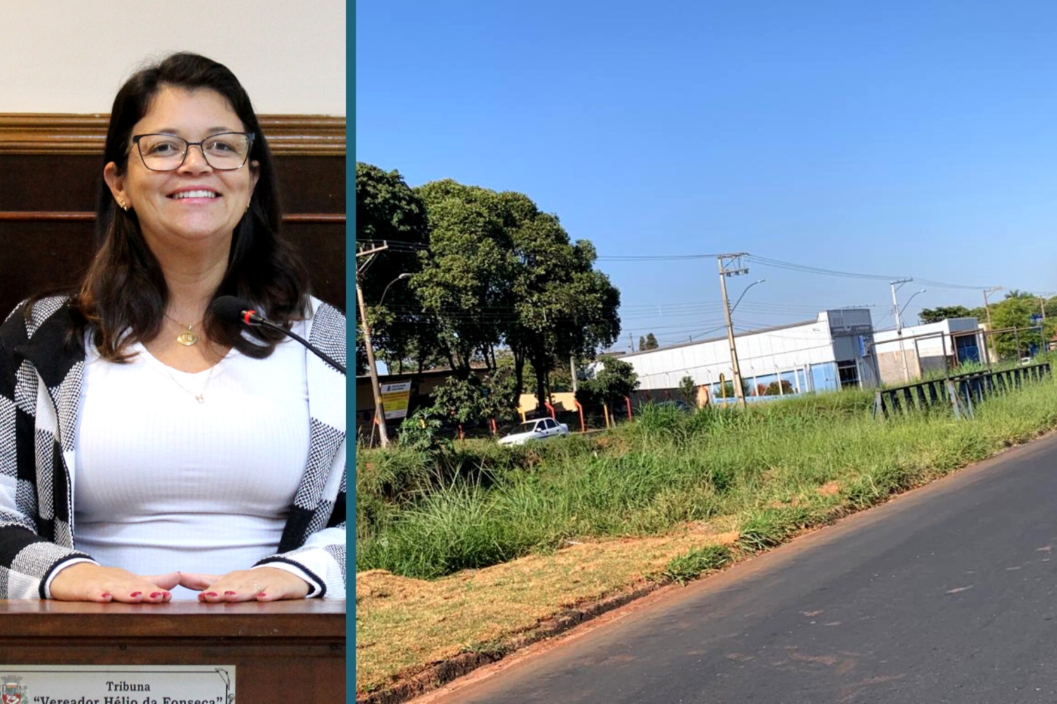 Vereadora Francine Feliciano solicita ao Prefeito Fabiano Belentani instalação de passarela sobre o Córrego do Cardoso defronte à EMEI "José Baraldo"