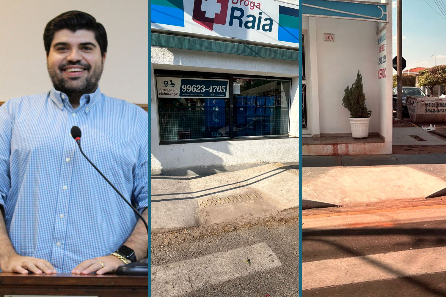 Vereador Raí Ascêncio pergunta ao Prefeito Fabiano Belentani motivo pelo qual há diferentes tipos de rampas de acessibilidade no Centro