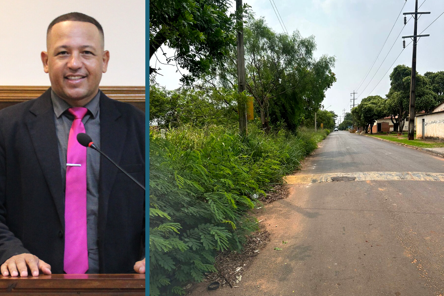 Vereador Carlos Henrique BGO solicita ao Prefeito Fabiano Belentani roçagem do mato em trecho da Avenida João Antônio Delsin