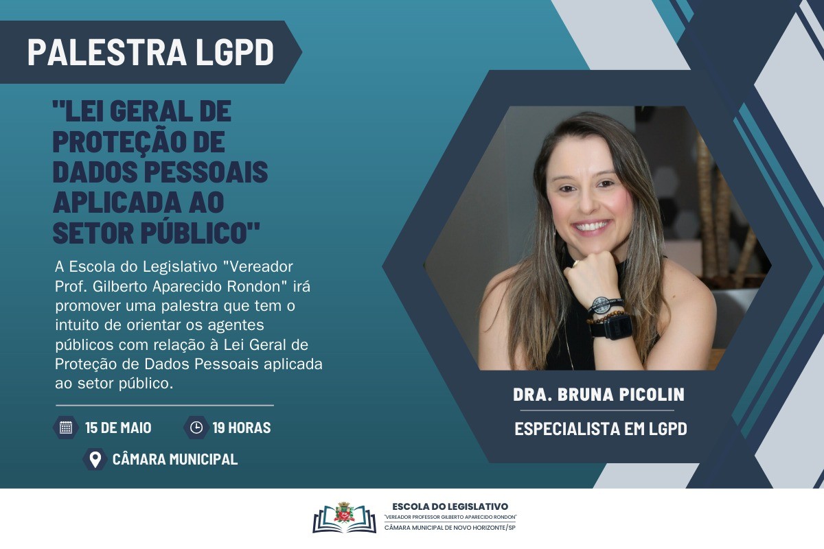 Escola do Legislativo promoverá palestra com o tema "Lei Geral de Proteção de Dados Pessoais aplicada ao setor público"