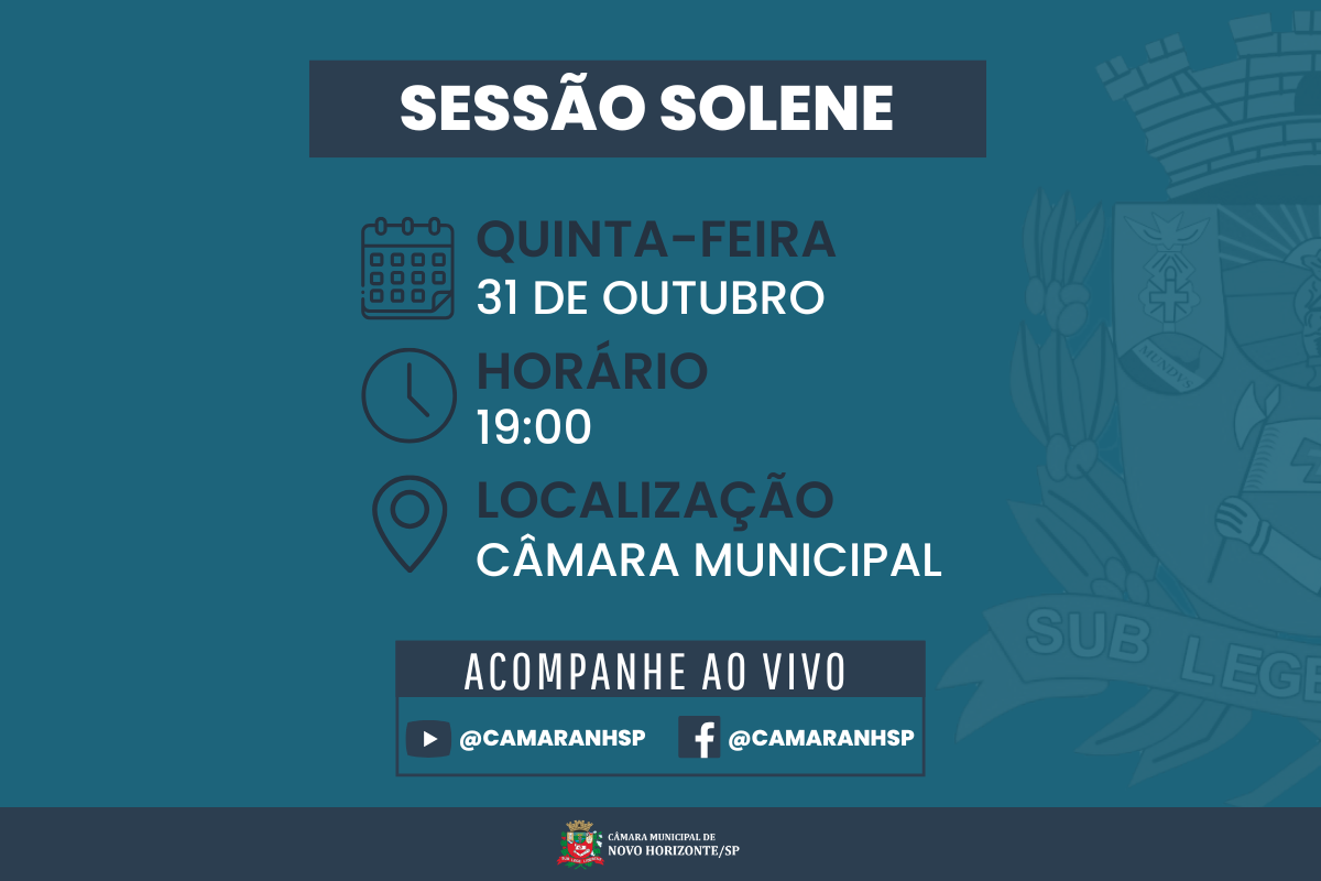 Câmara realiza Sessão Solene para entrega de honrarias na quinta-feira