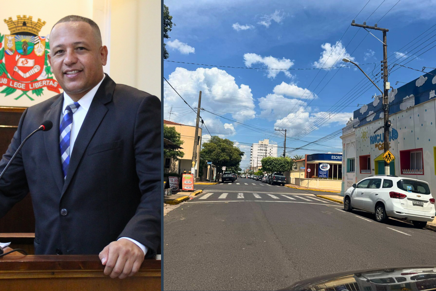 Vereador Carlos Henrique BGO solicita ao Executivo Municipal instalação de lombofaixa na Rua 28 de Outubro em frete à Escola Pinguinho de Gente
