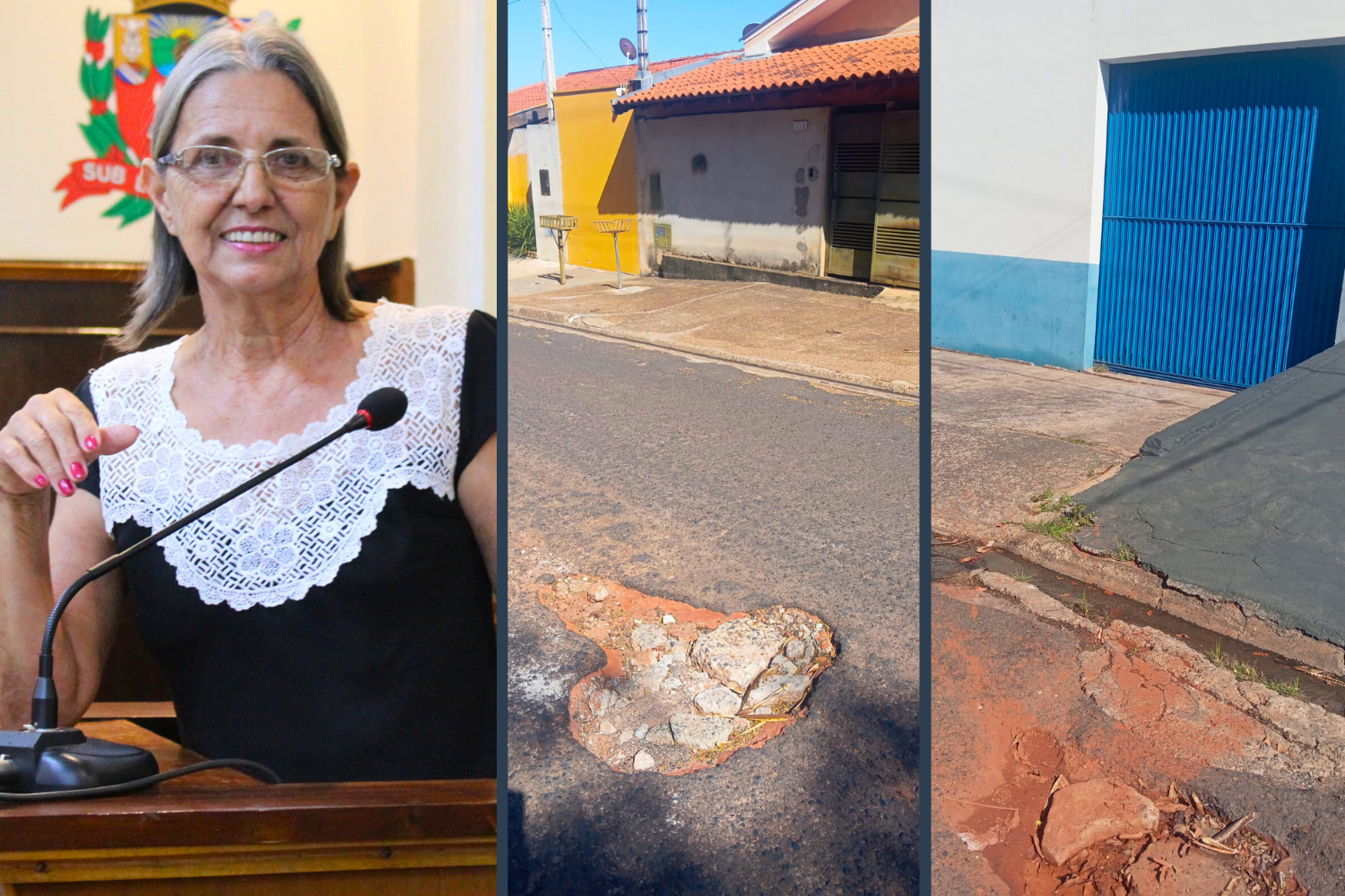 Vereadora Sônia Canato solicita ao Executivo Municipal serviço de tapa-buracos na Avenida Elisiário Sardella