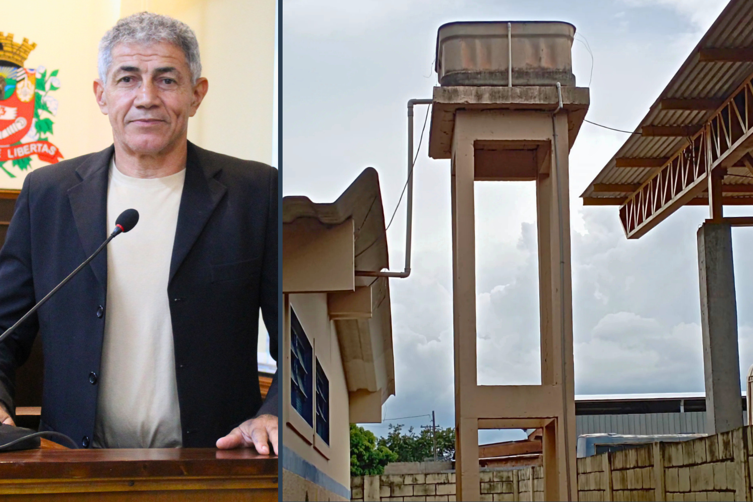 Vereador Carlinhos do Cota solicita ao Executivo Municipal troca da caixa d’água da EMEI "Leonina Baraldo Mansur" na Vila Bauman