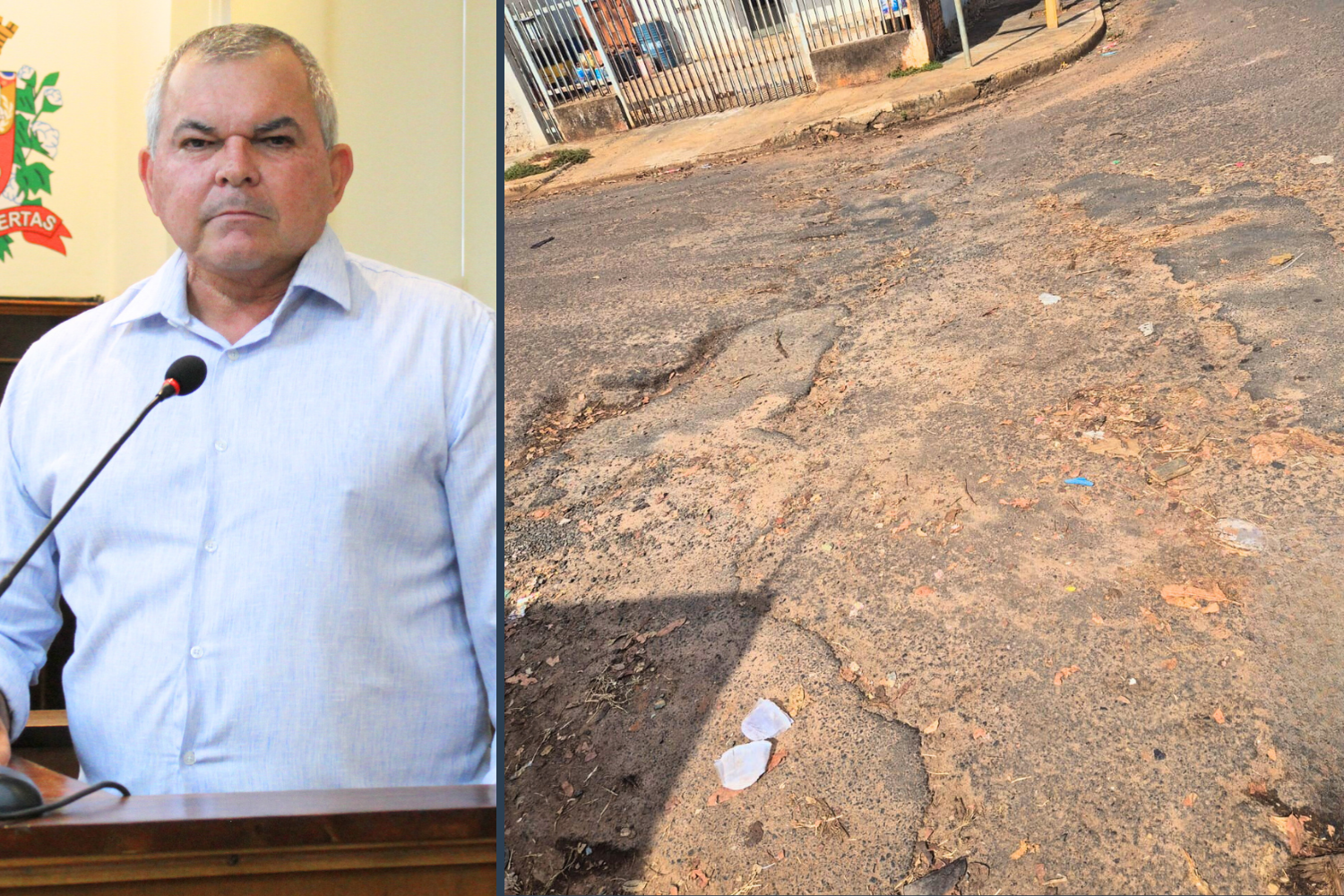 Vereador Leandro Nacimbeni solicita ao Executivo Municipal reforma de passagem de água pluvial no cruzamento de vias no Jardim Cecap