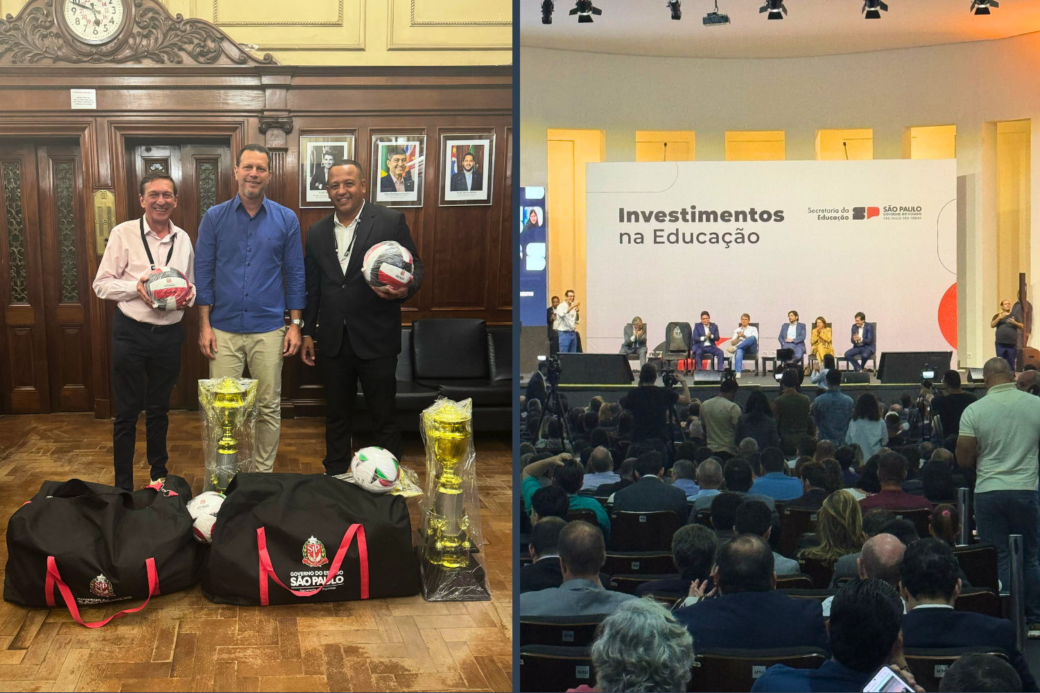 Vereadores Carlos Henrique BGO e Vasquinho participaram do evento "Investimentos na Educação" que ocorreu no Palácio dos Bandeirantes em São Paulo