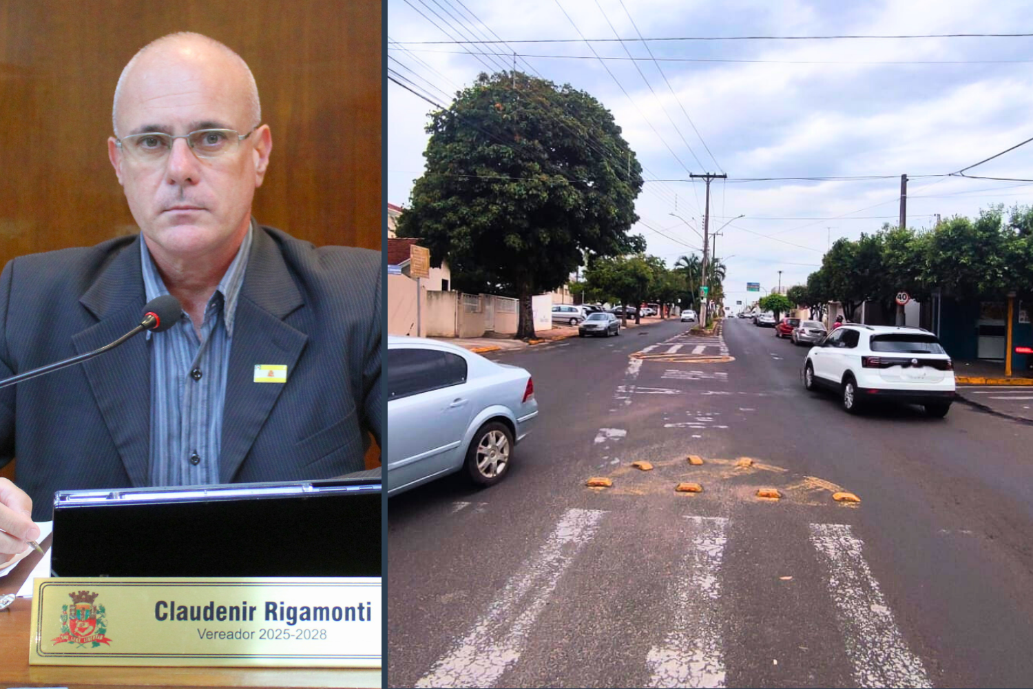 Vereador Kall Rigamonti solicita ao Executivo Municipal instalação de redutor de velocidade na Av. Coronel Junqueira