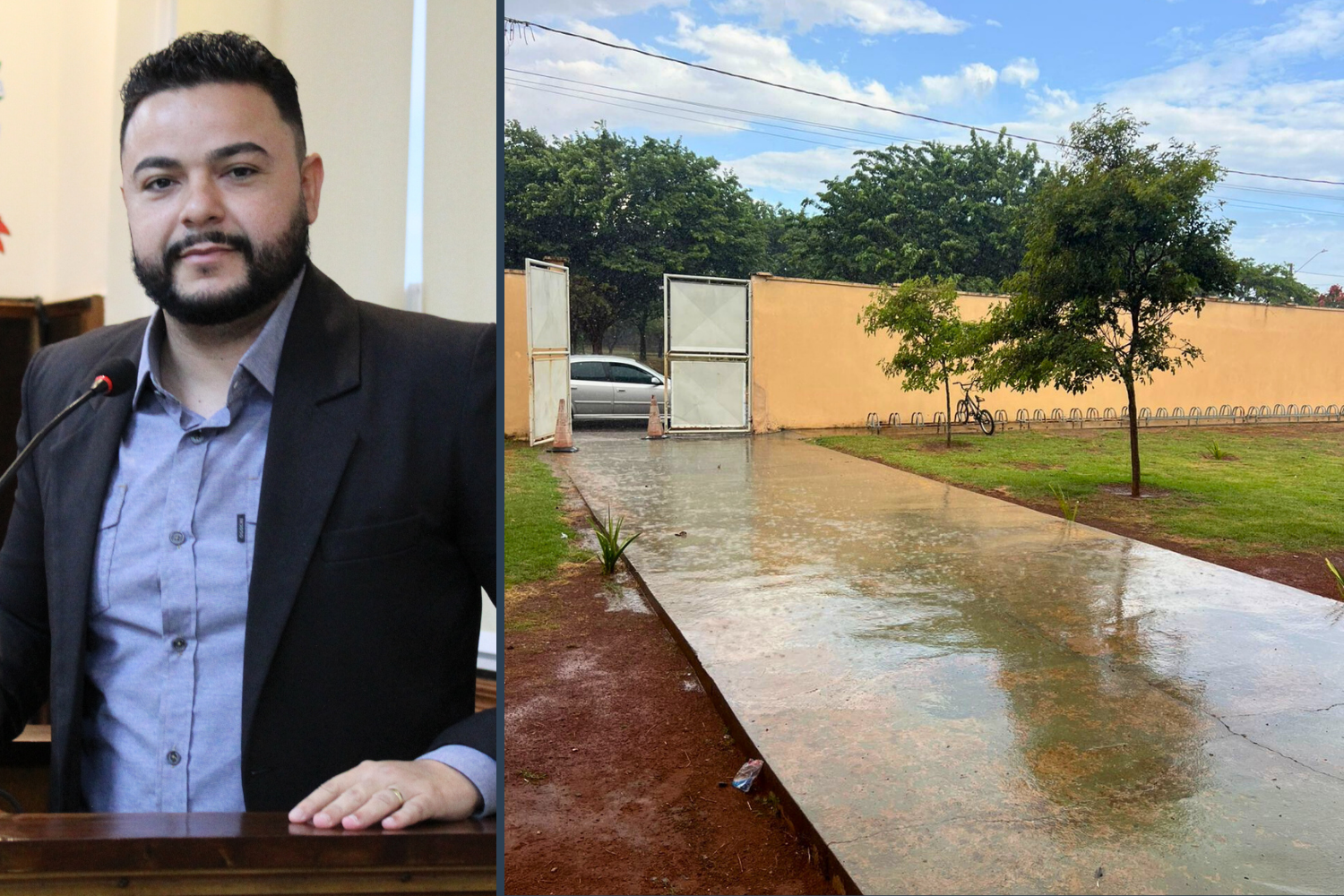 Vereador Alan Cosme solicita à Secretaria Municipal de Educação instalação de cobertura na entrada e saída de alunos da EMEF "Profª. Nilva Dalbello de Lima"