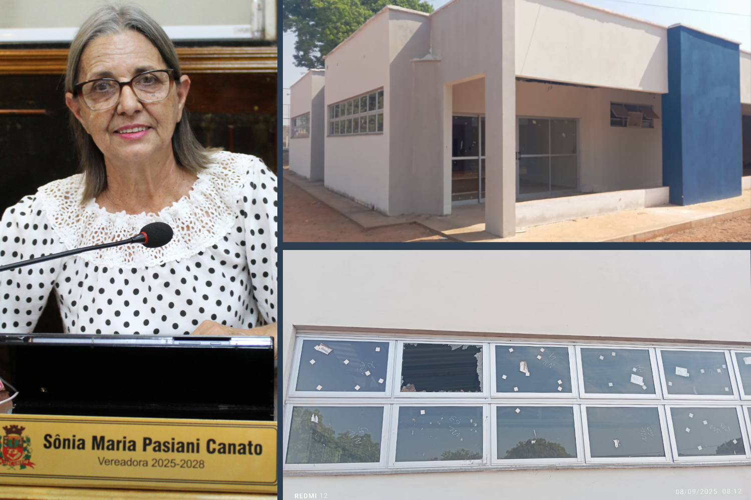 Vereadora Sônia Canato solicita ao Executivo Municipal troca de vidros quebrados em janelas de salas de aula