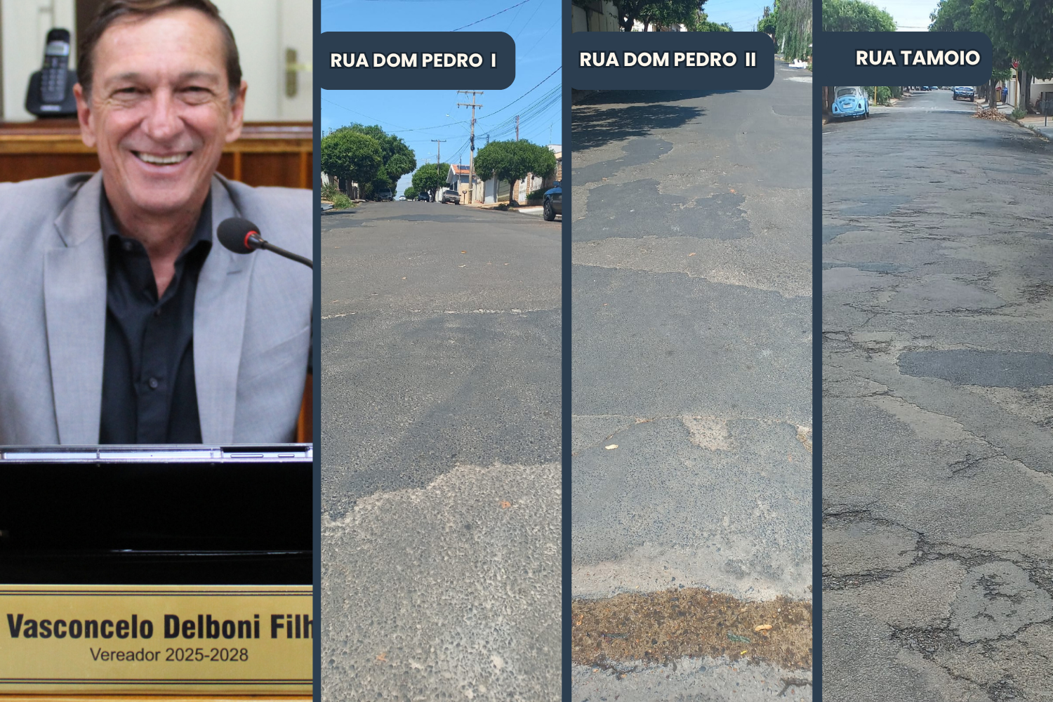 Vereador Vasquinho reivindica recape em ruas dos bairros Parque Vila Real e Jardim São Vicente